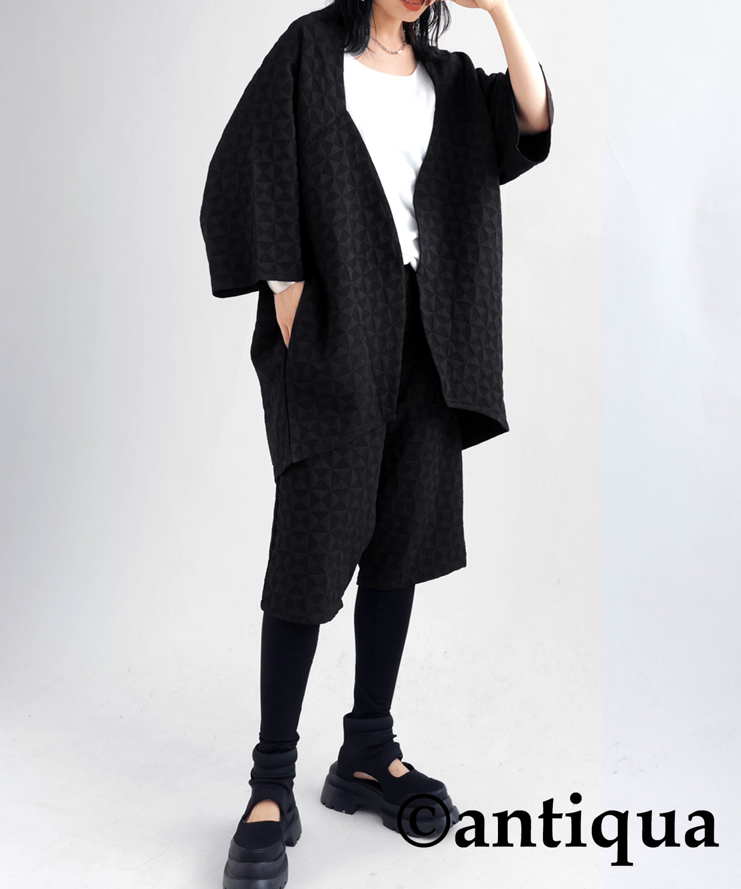 Geometric pattern pattern Dolman jacket Ladies