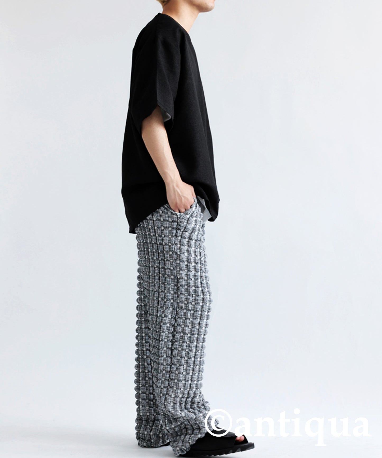 Men's wide pants long-length