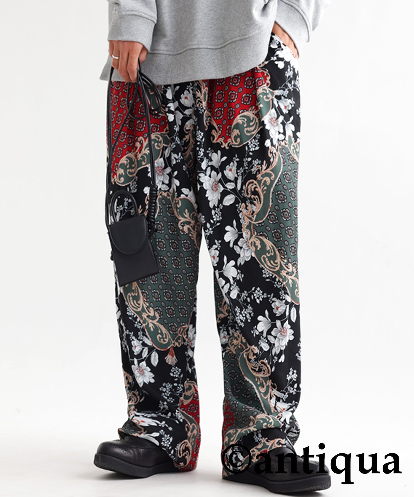 Antique pattern pants Men's