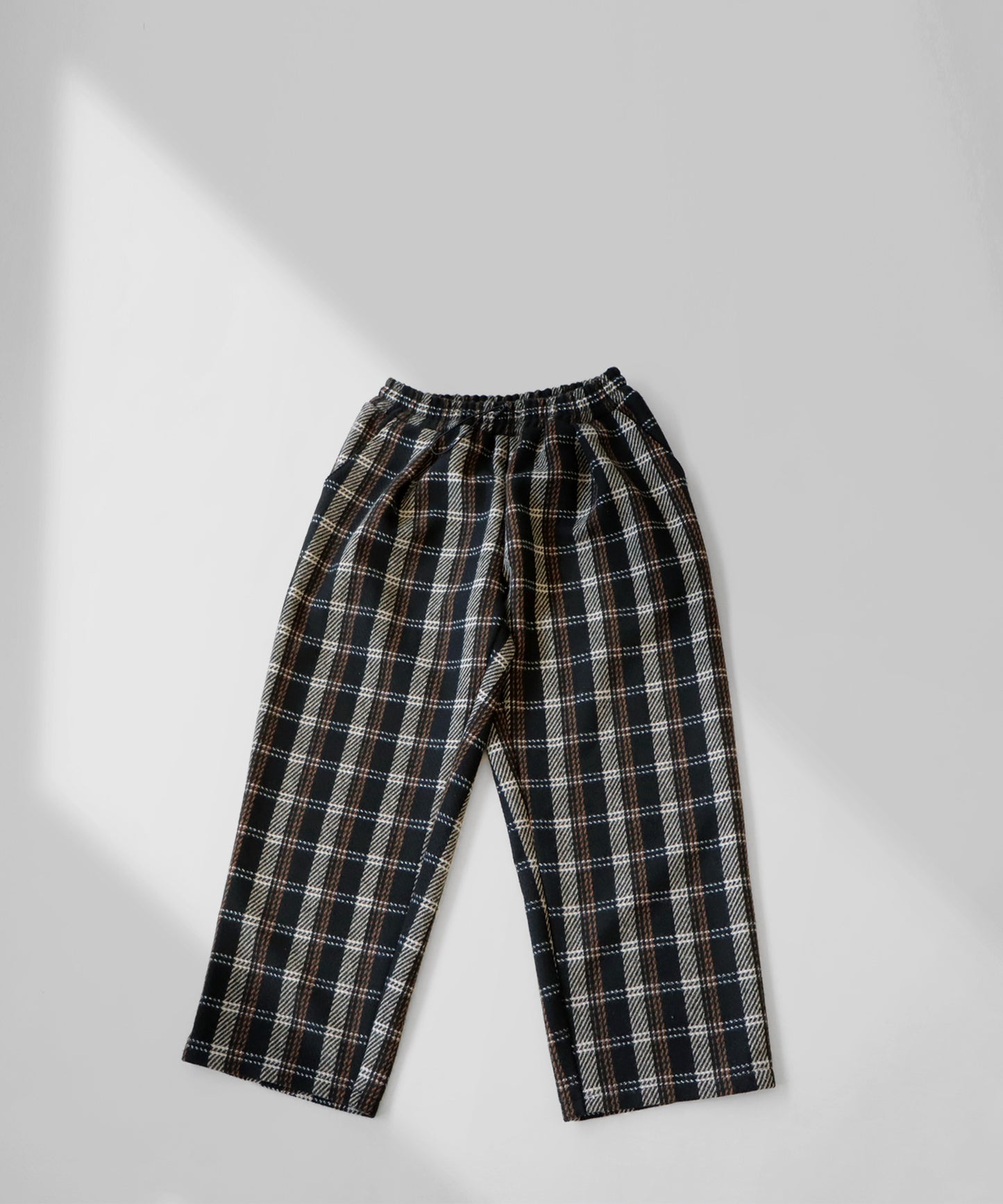 Check pattern wool mixed pants Men's