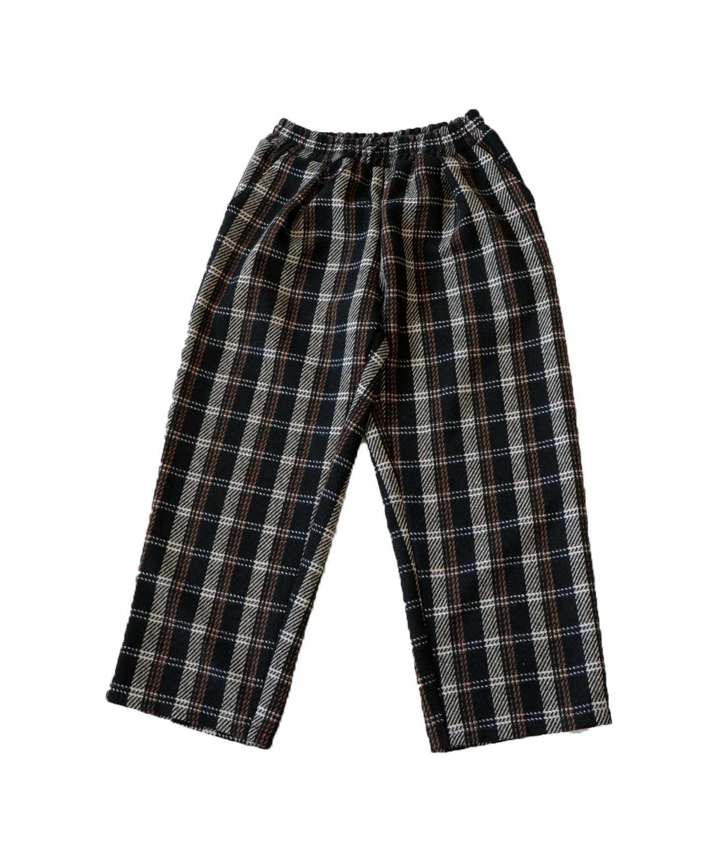 Check pattern wool mixed pants Men's