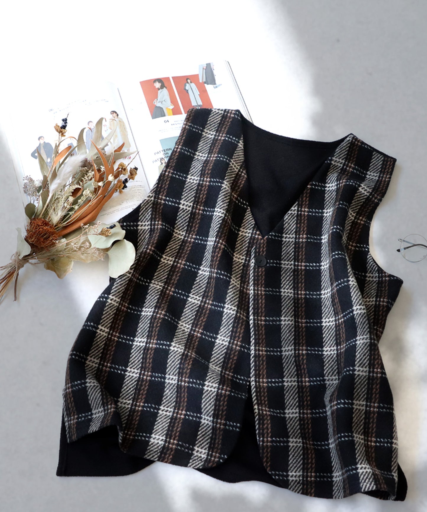 Checkd pattern Vest Ladies