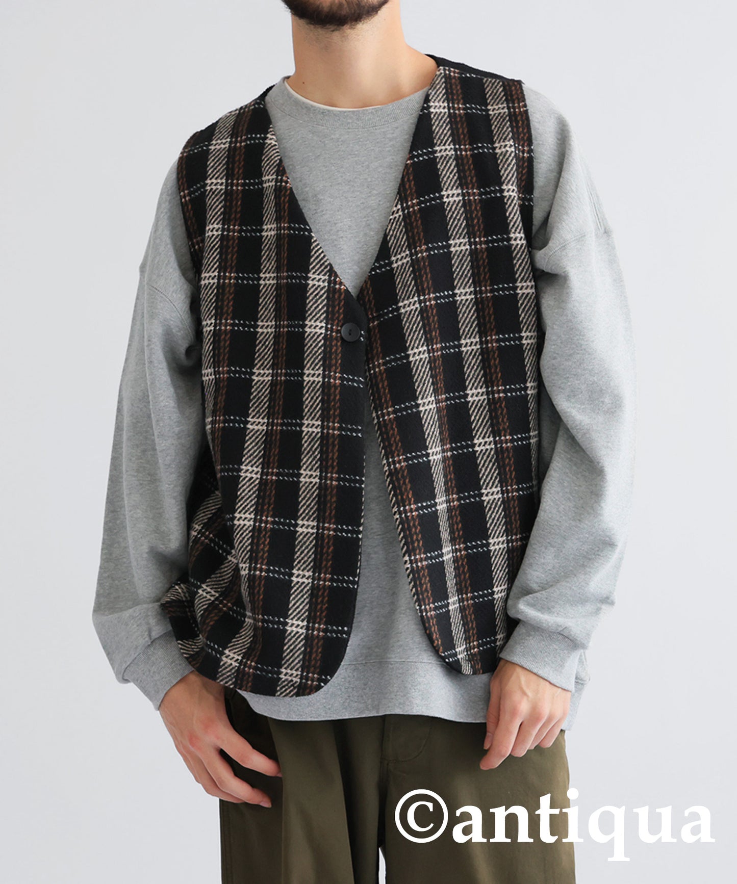 Check Pattern Vest Men's