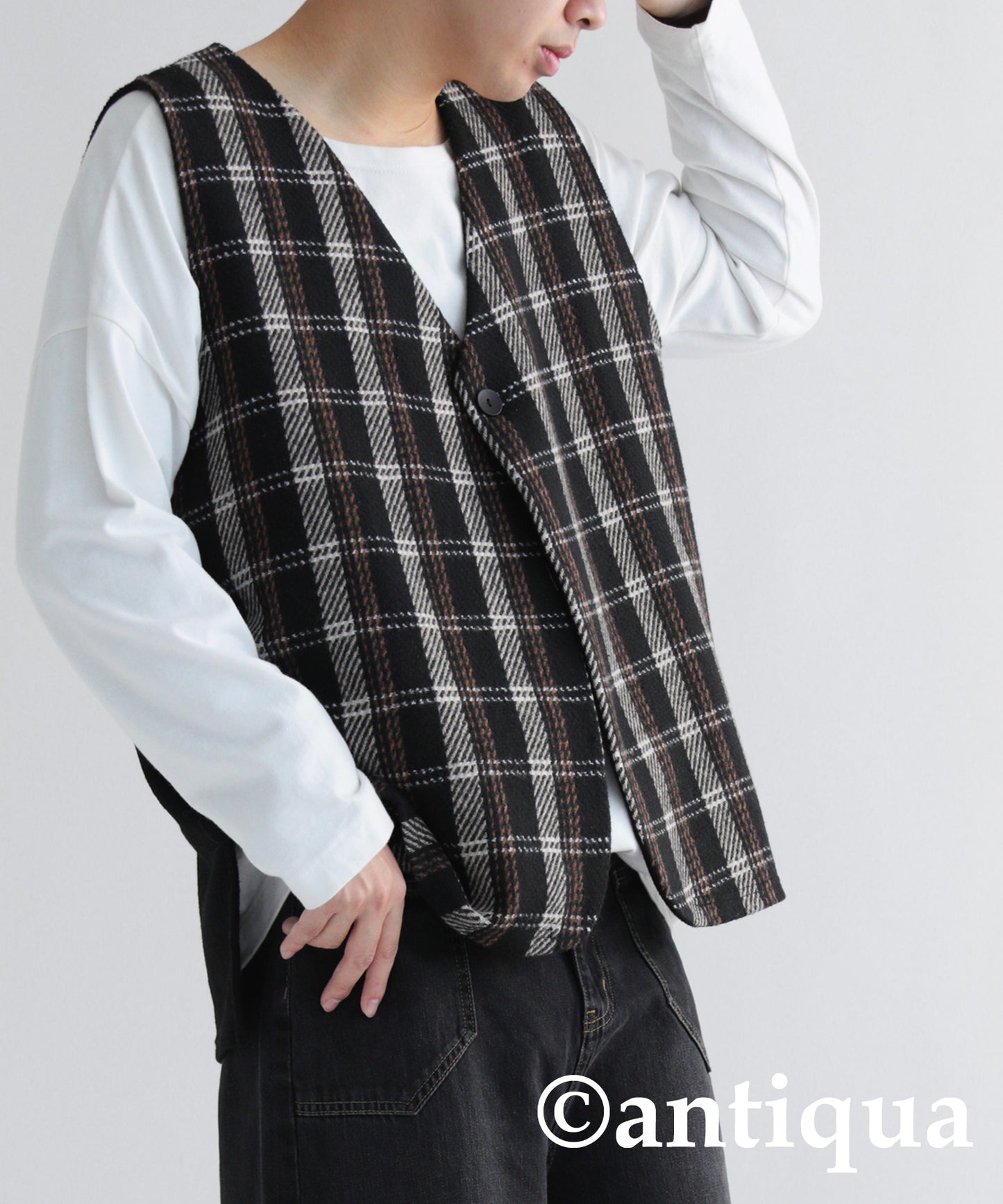 Check Pattern Vest Men's