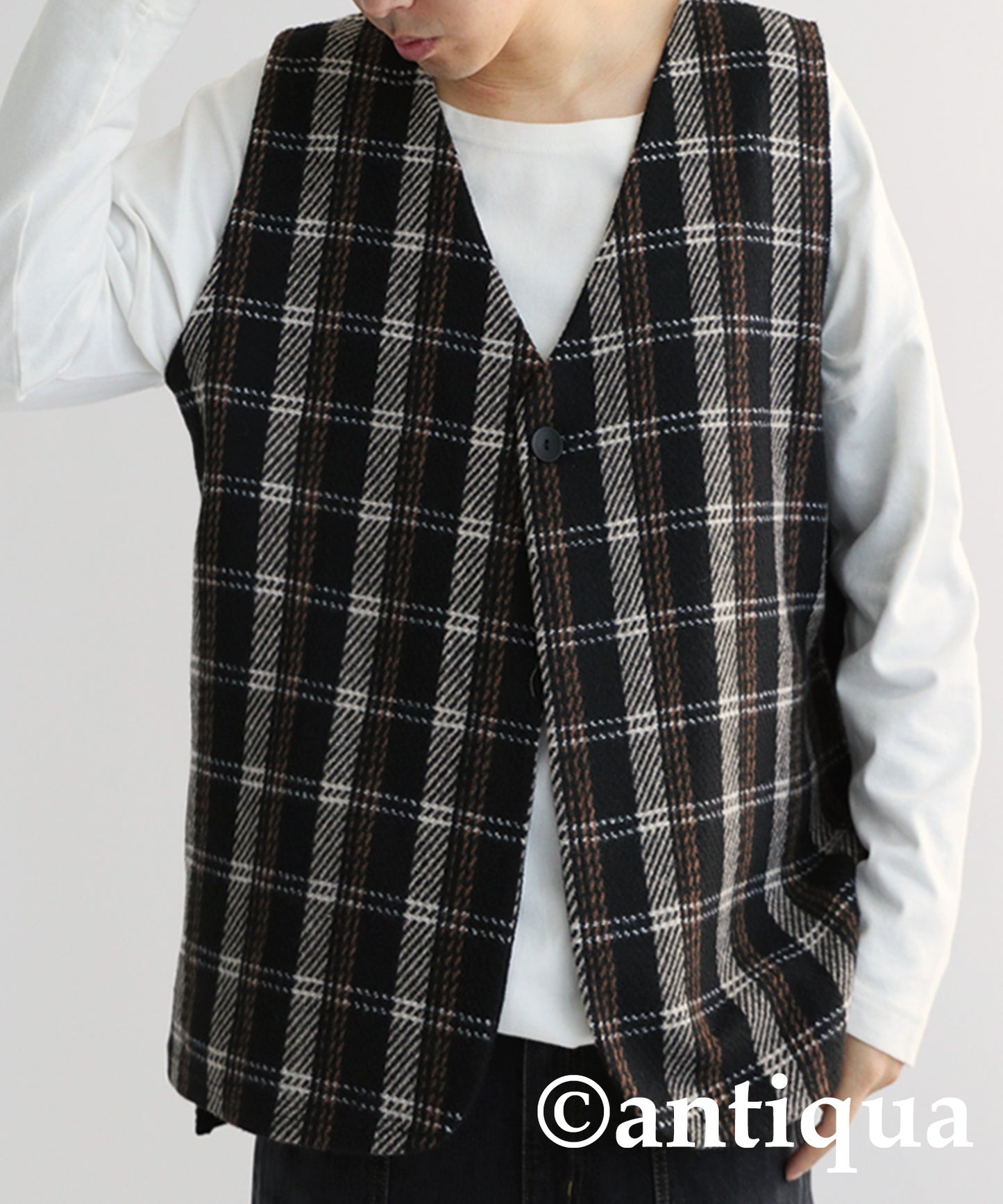 Check Pattern Vest Men's