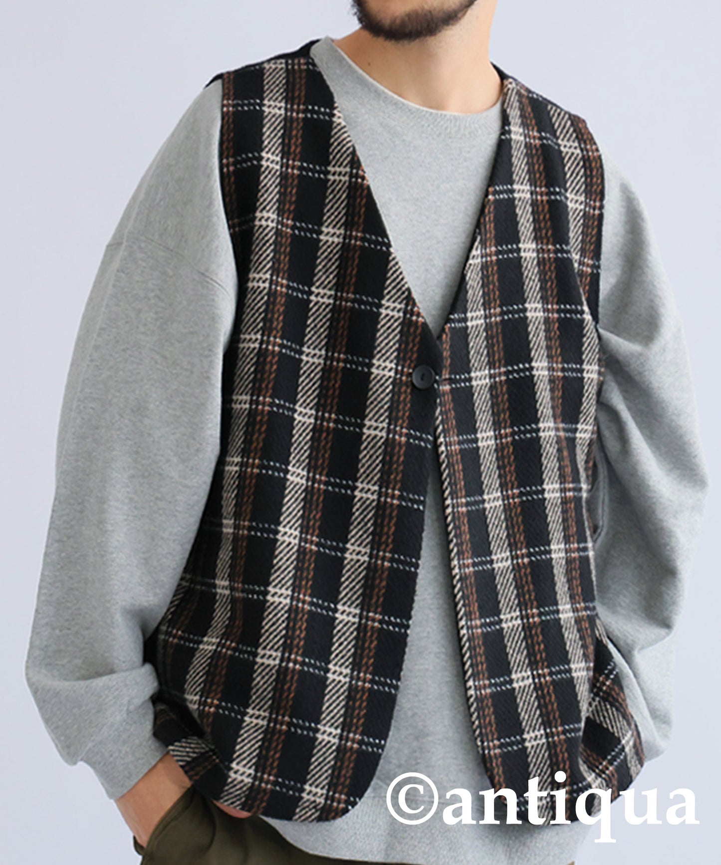 Check Pattern Vest Men's