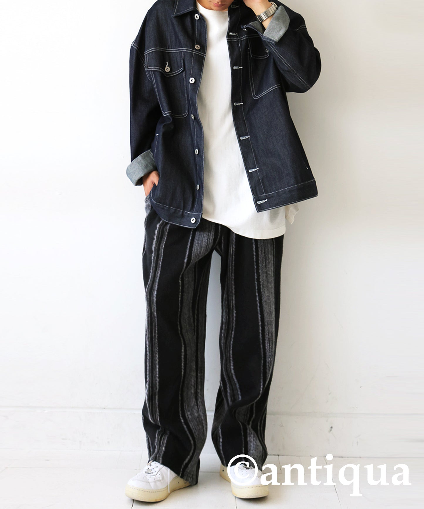 Striped pattern Pants Men's