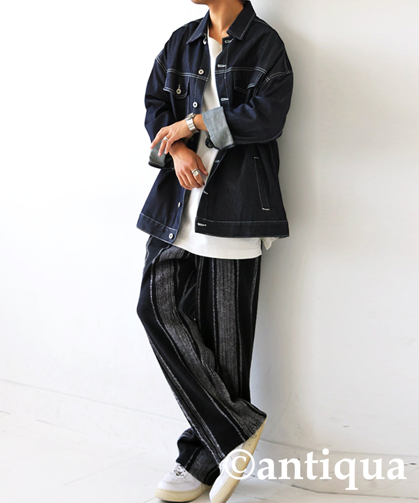 Striped pattern Pants Men's