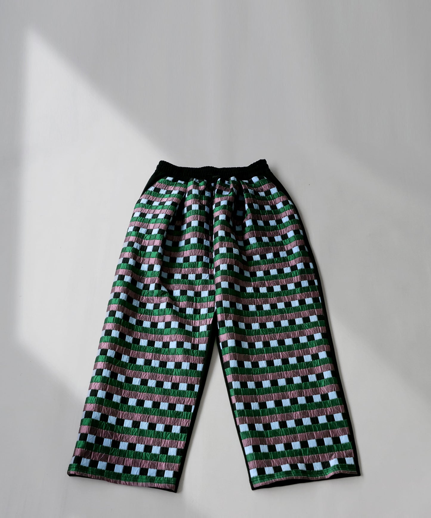 Block Check Pattern Pants Men's