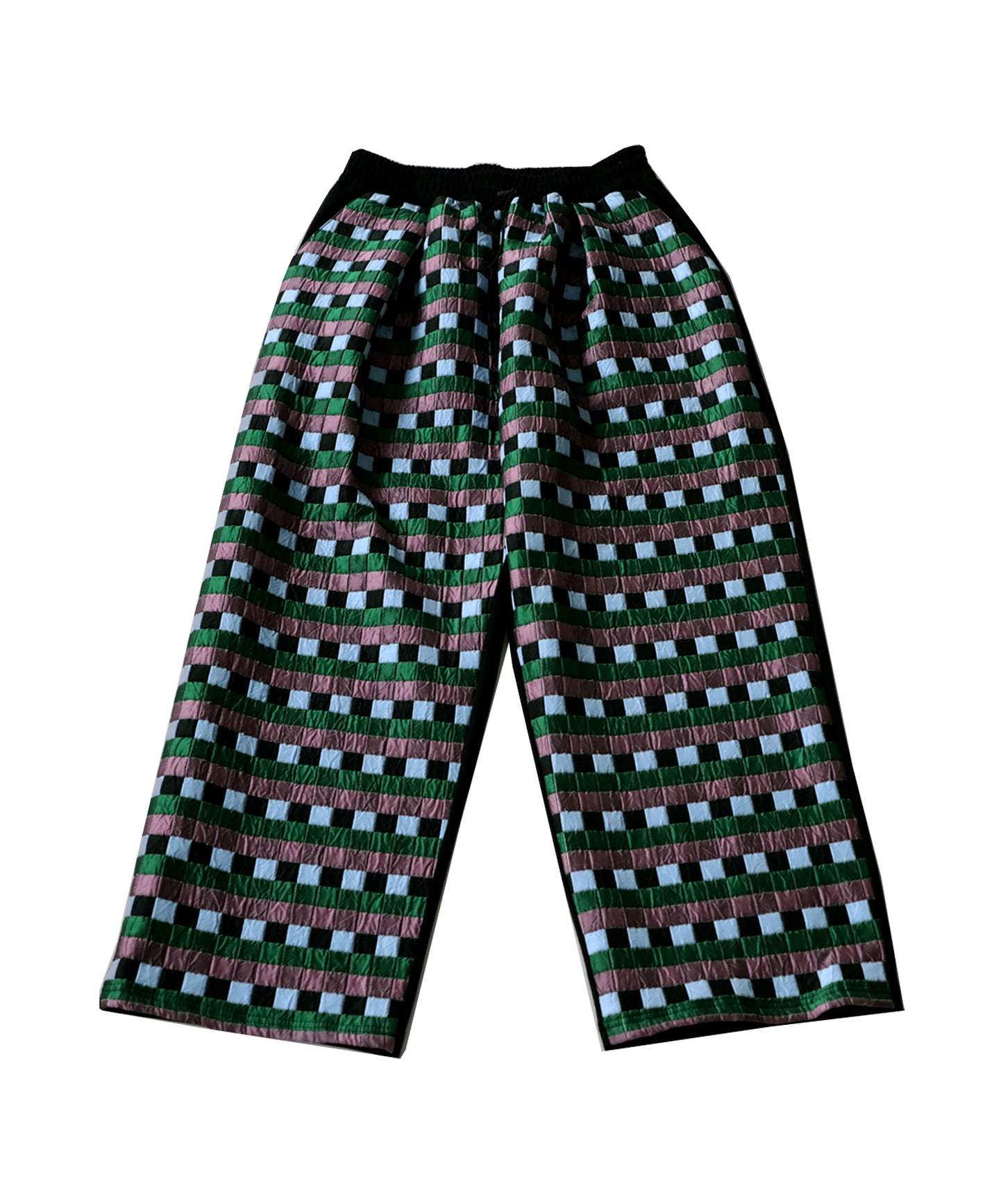 Block Check Pattern Pants Men's