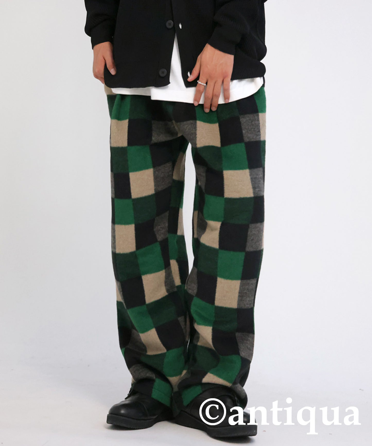 Block check pants Men's