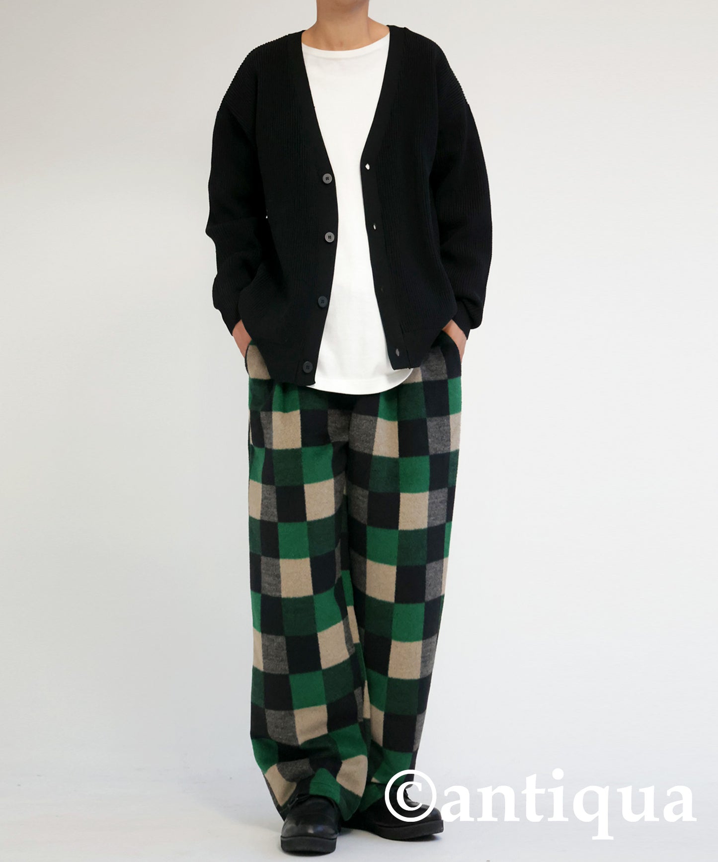 Block check pants Men's