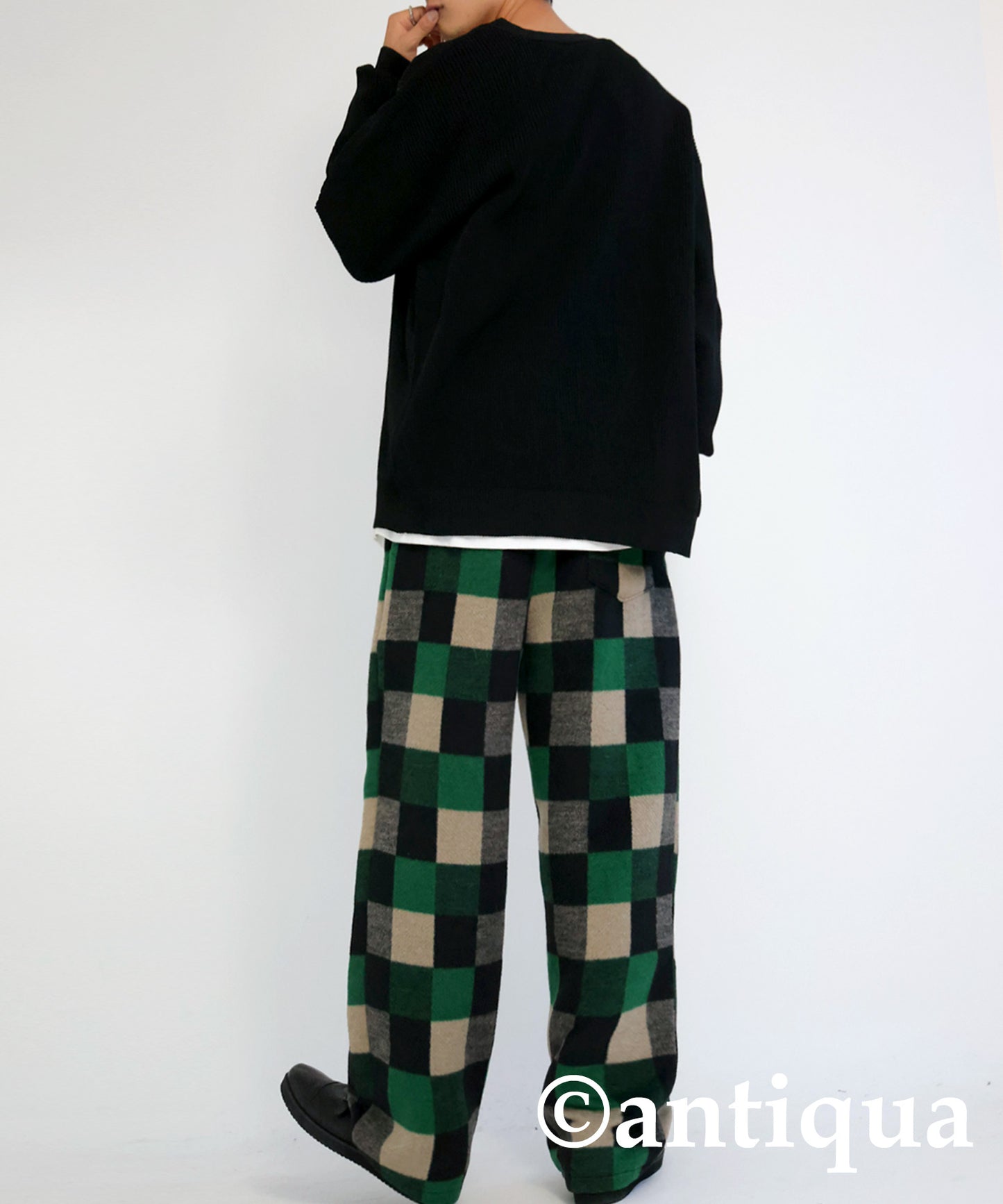 Block check pants Men's