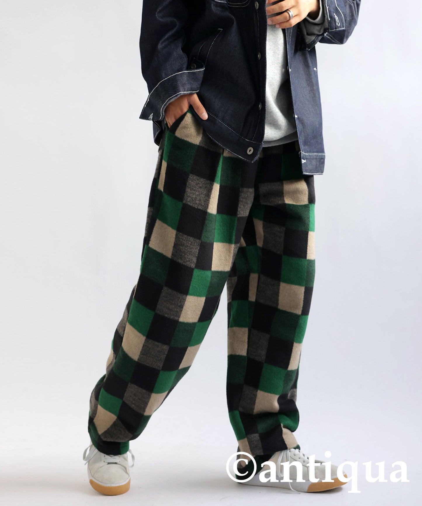 Block check pants Men's