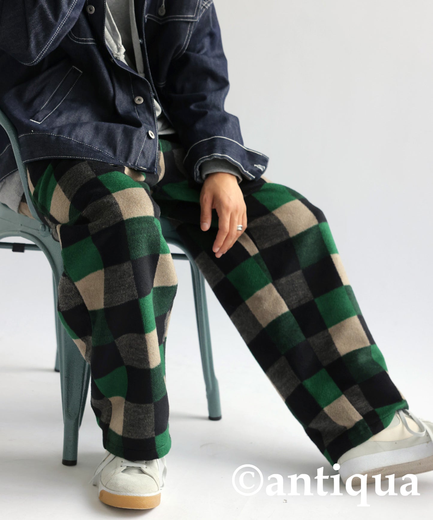 Block check pants Men's