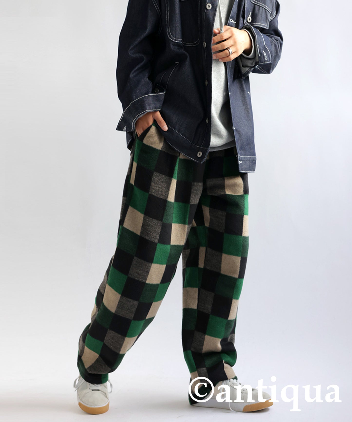 Block check pants Men's