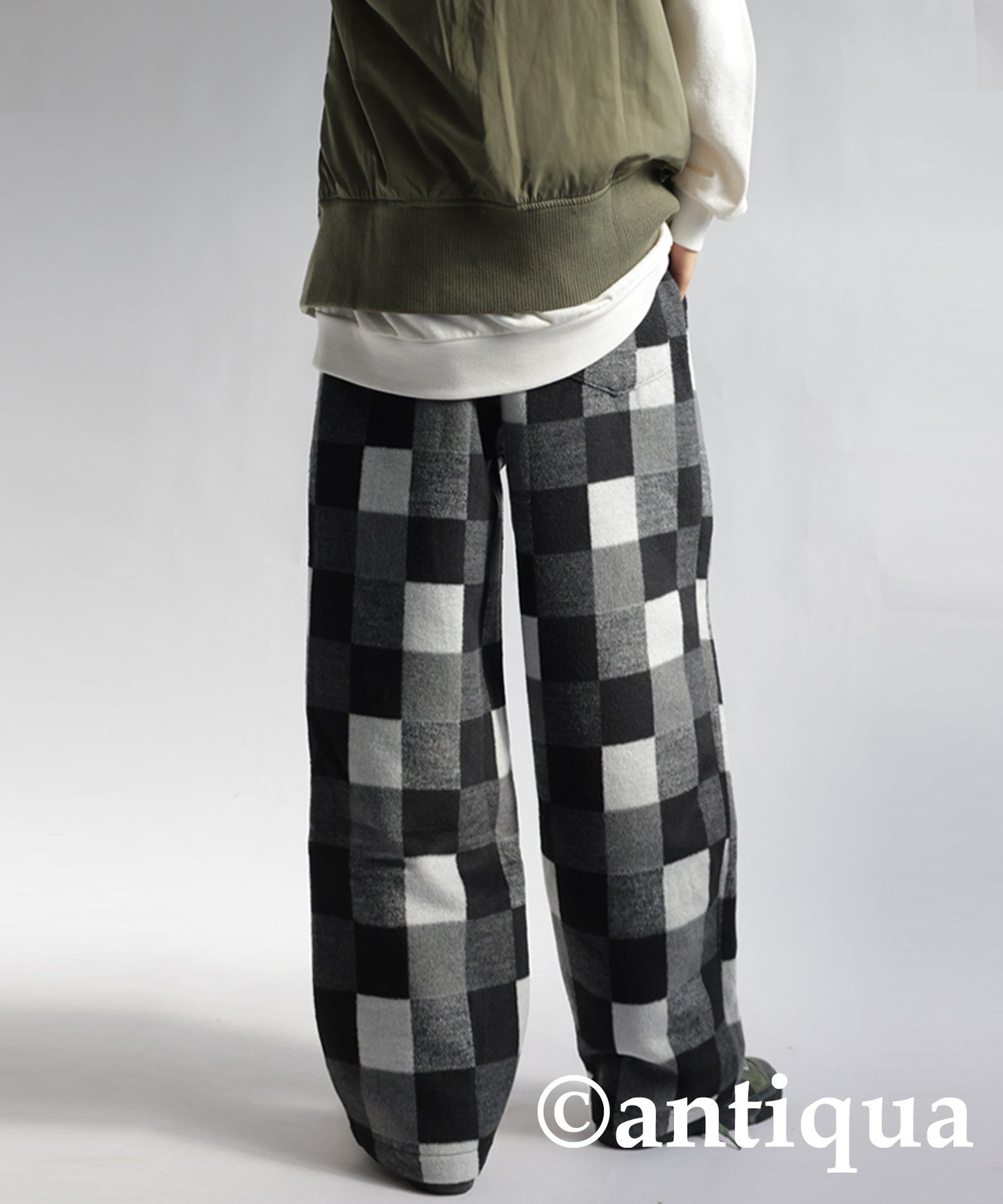 Block check pants Men's