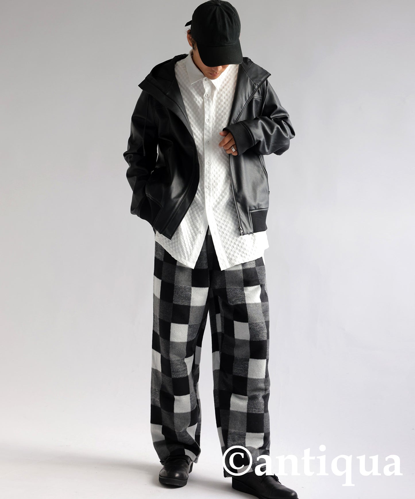 Block check pants Men's