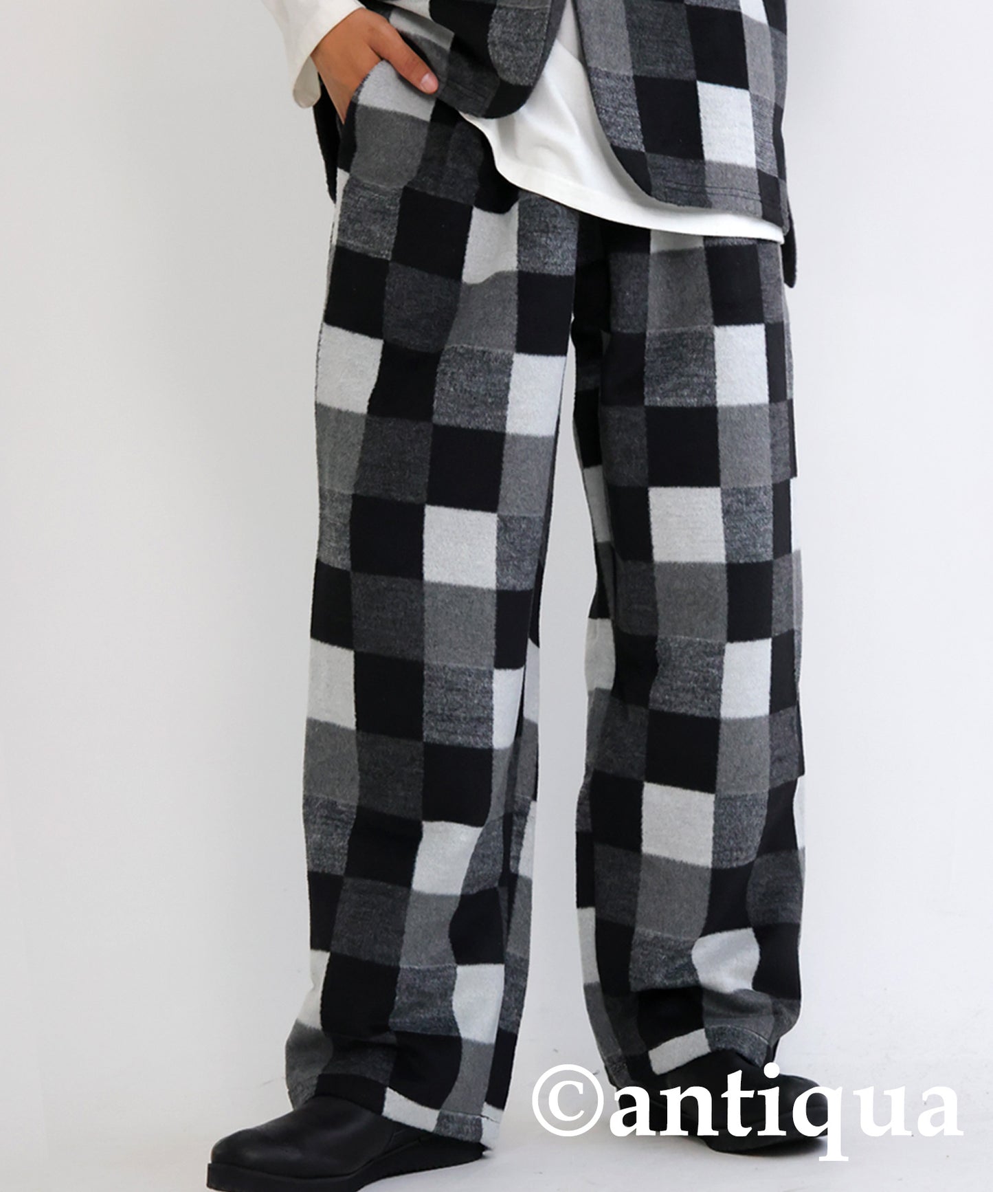 Block check pants Men's