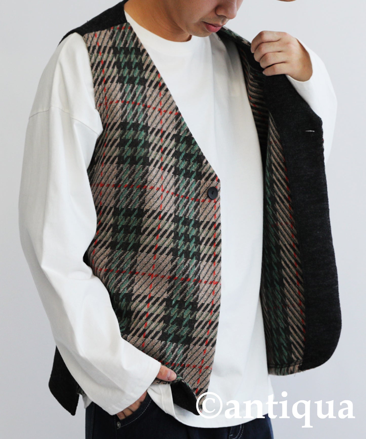 Check Pattern Vest Men's