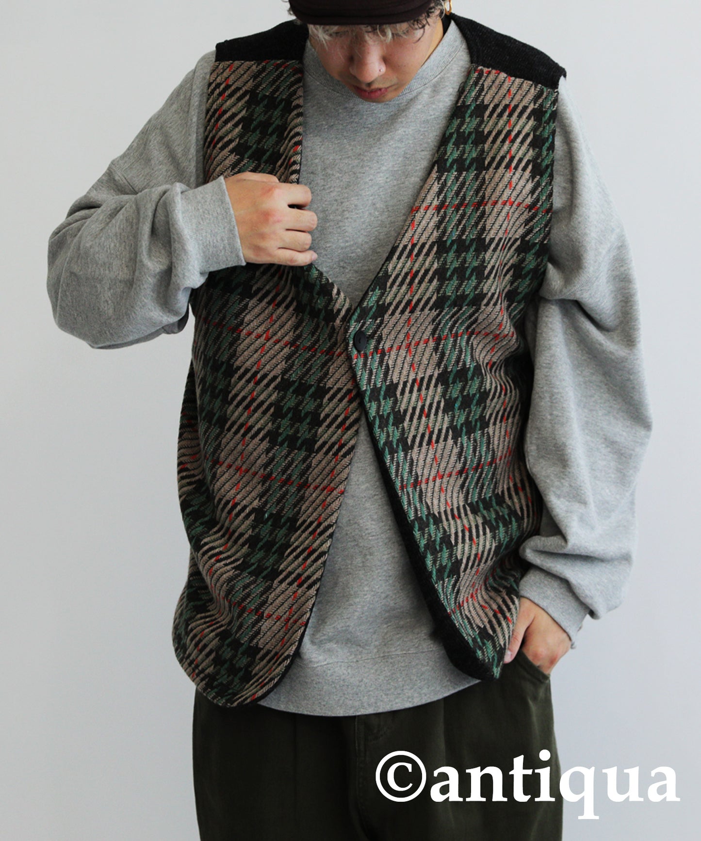 Check Pattern Vest Men's