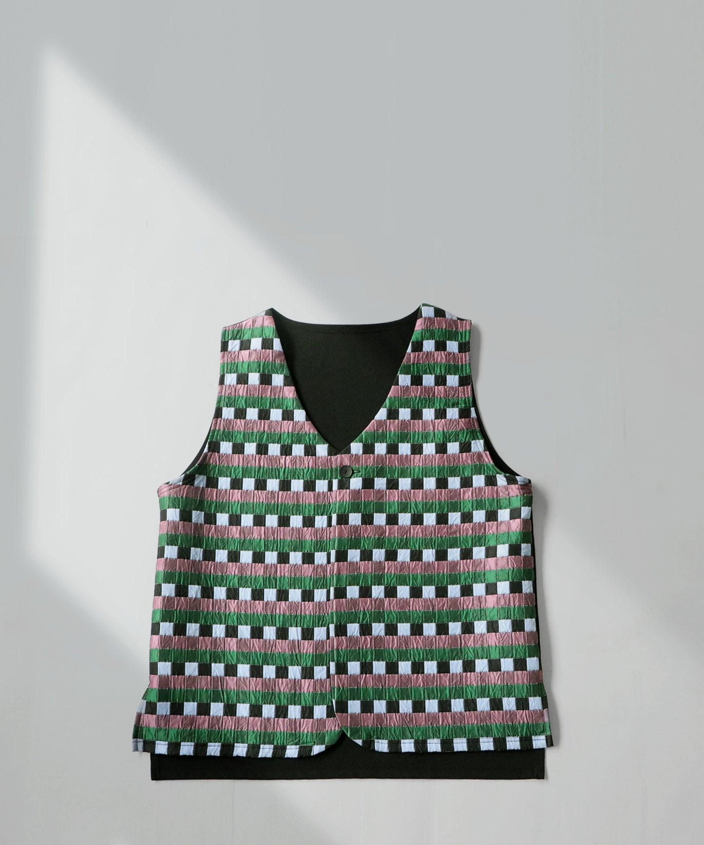 Block Check Pattern Vest Ladies