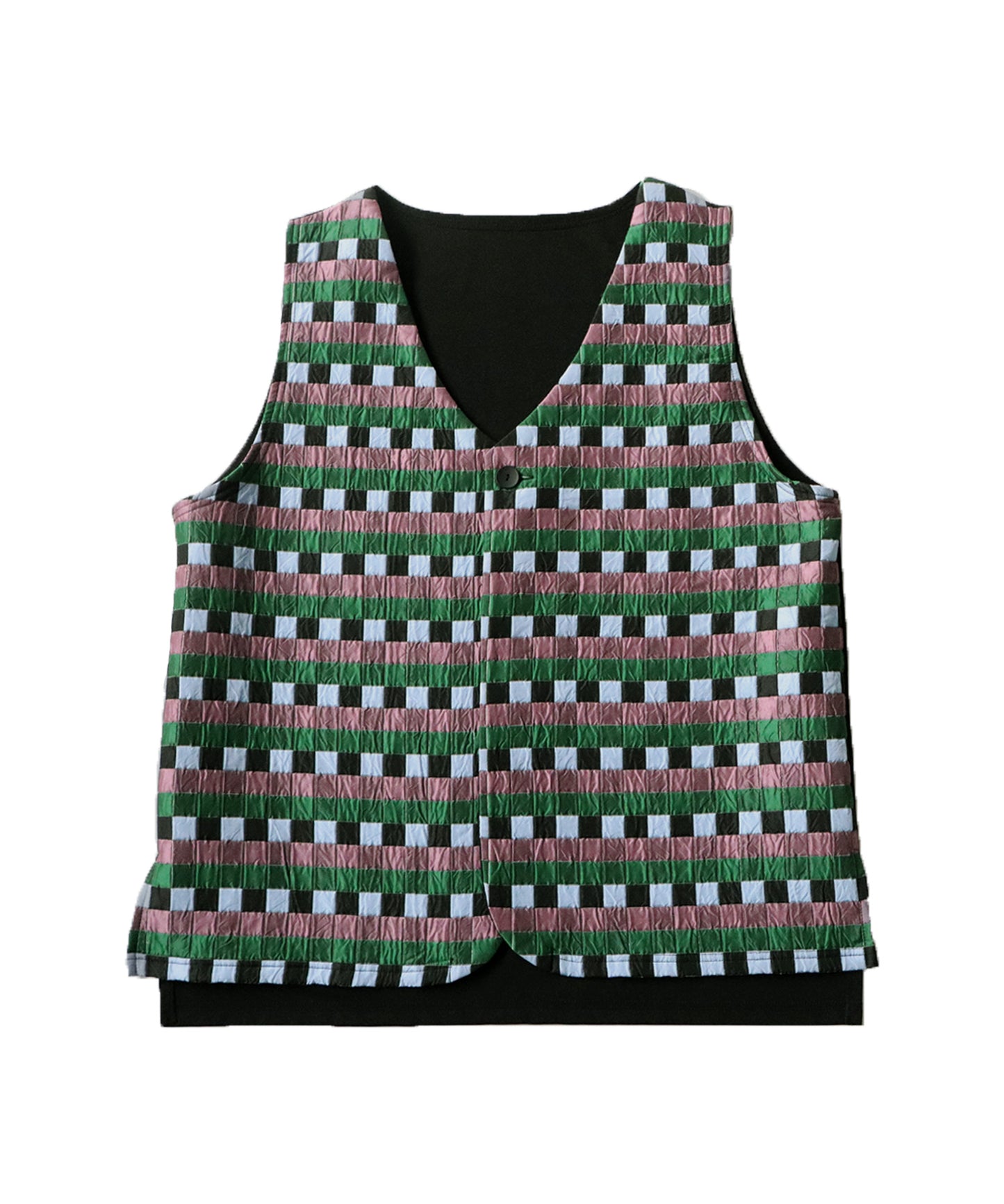 Block Check Pattern Vest Ladies