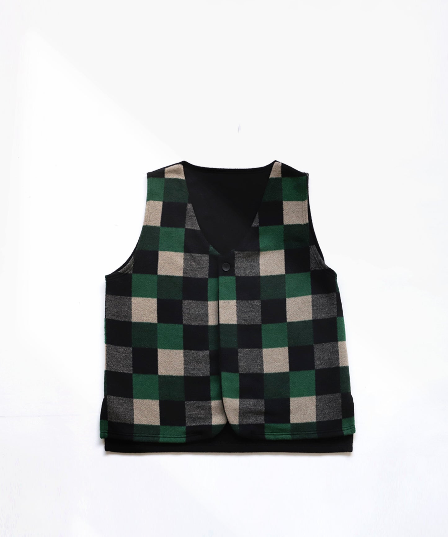 Check pattern vest Men's