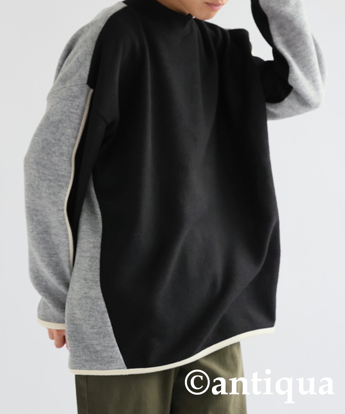 Color Line Mock Neck Tops Men’s