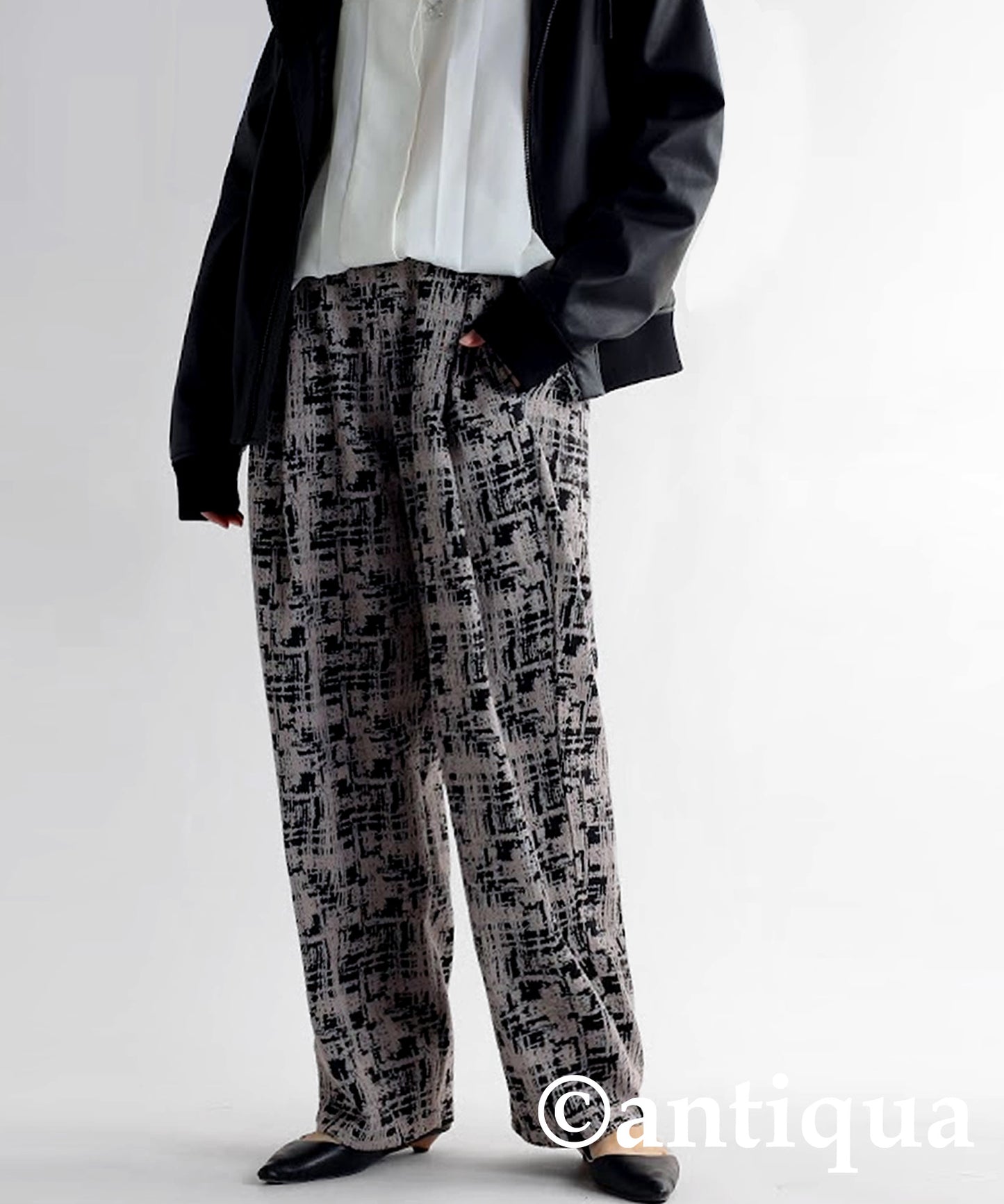 Nuance Pattern Jacquard Pants Ladies