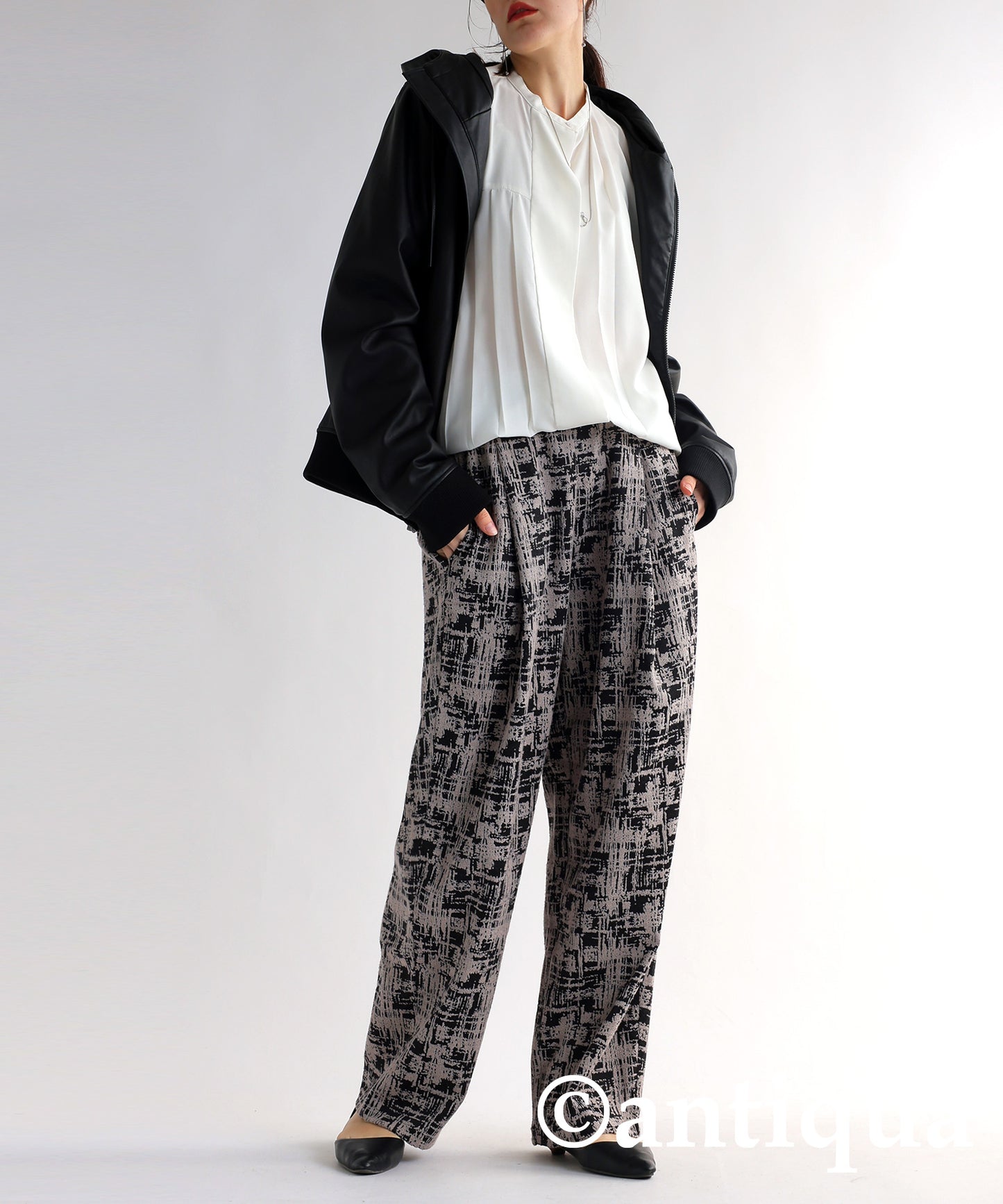 Nuance Pattern Jacquard Pants Ladies