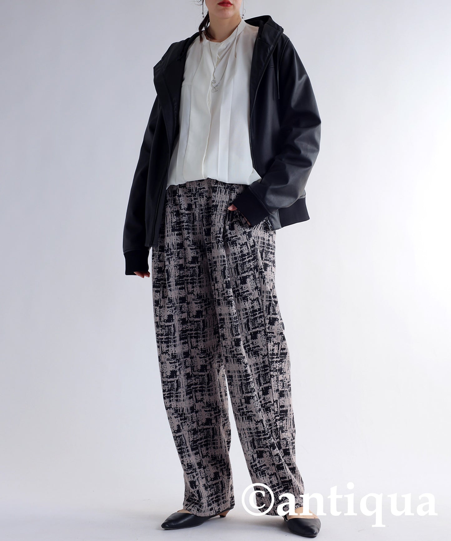 Nuance Pattern Jacquard Pants Ladies