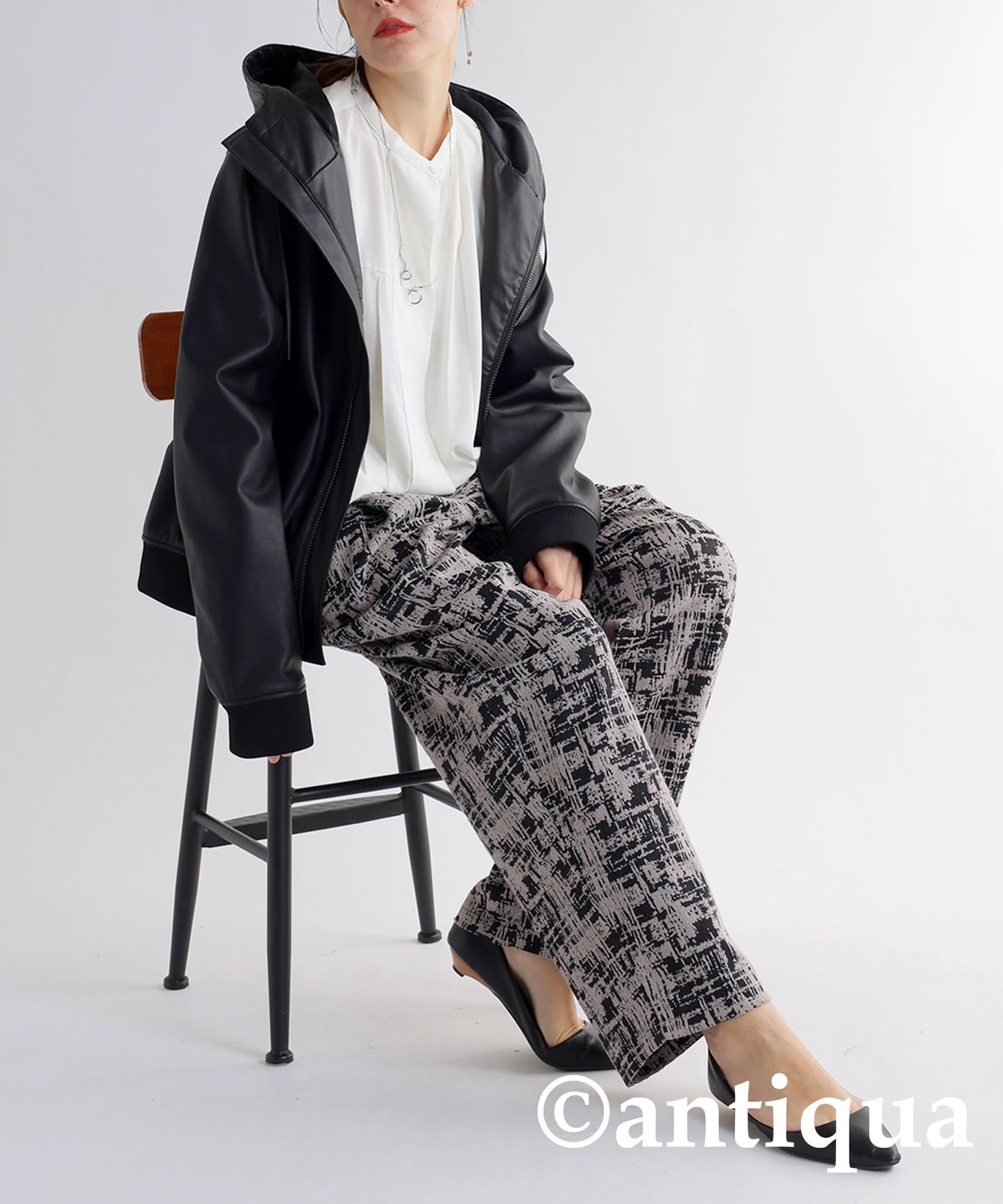 Nuance Pattern Jacquard Pants Ladies