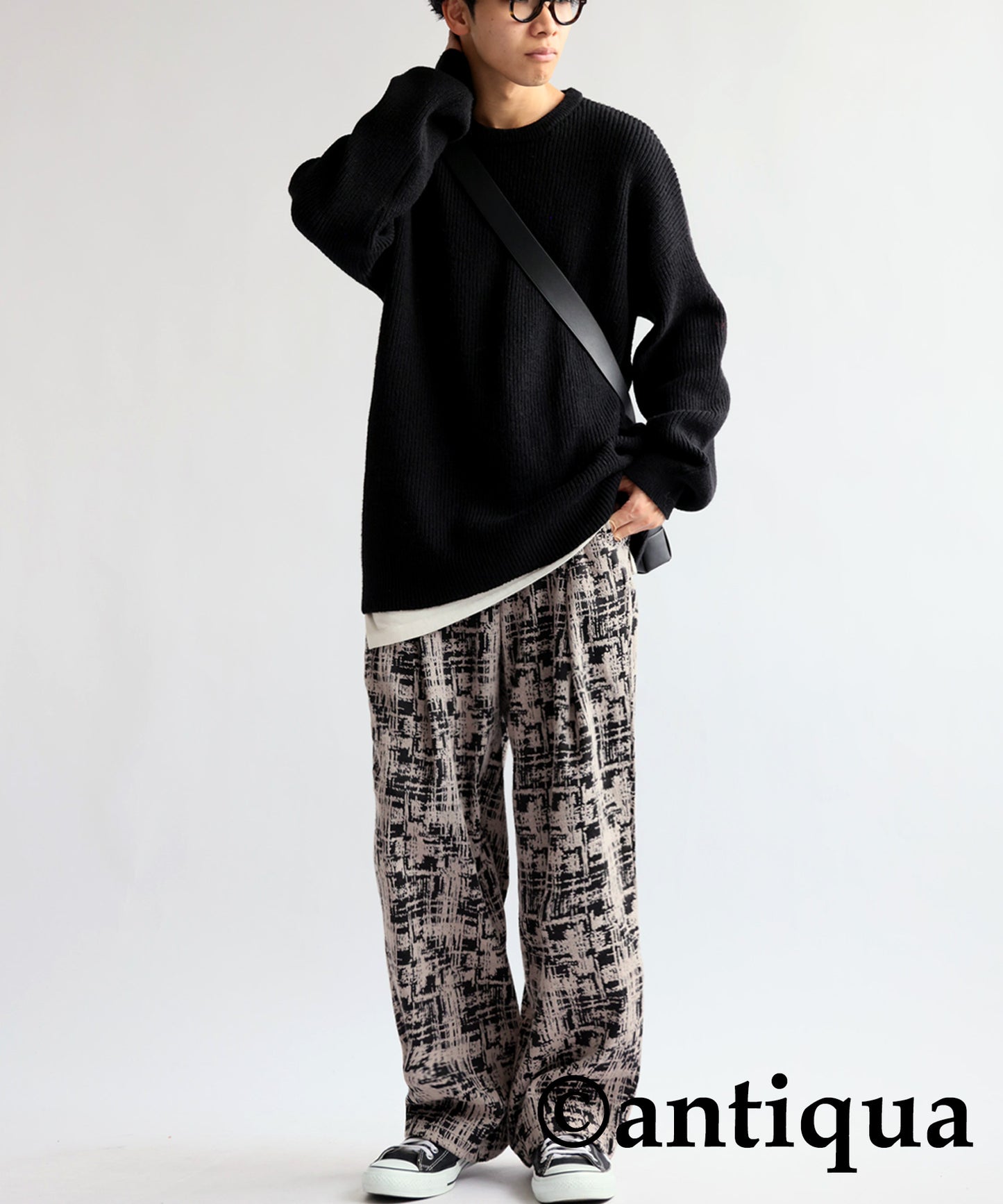 Nuance Pattern Jacquard Pants Men's