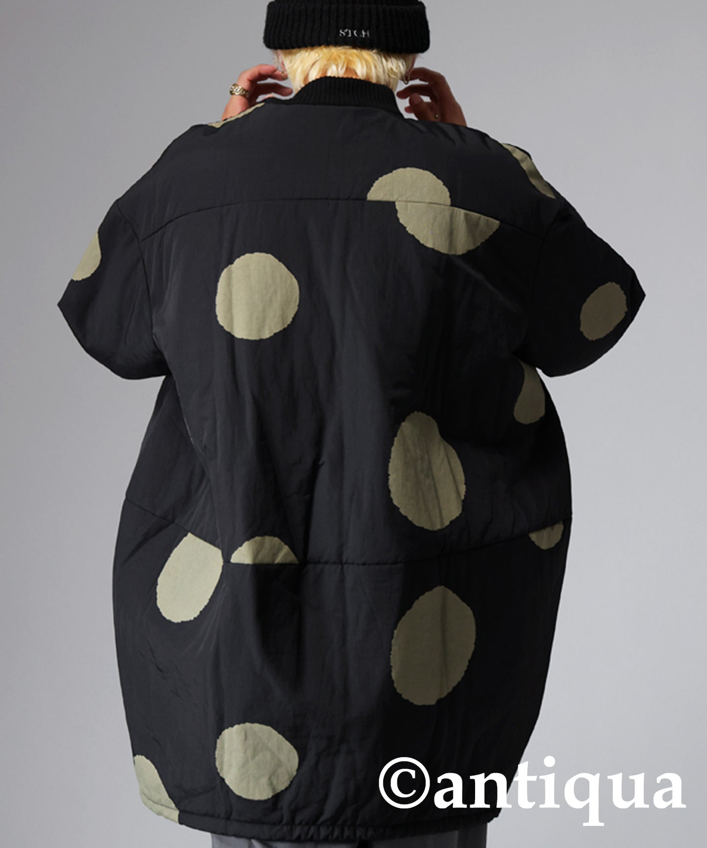 Big Silhouette Dot pattern Coat Men's