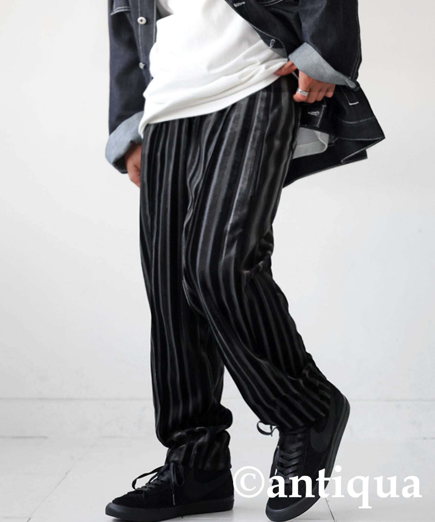 Stripe velour Pants Men's