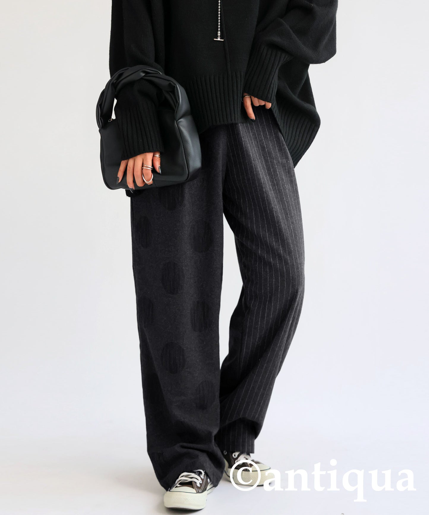 Asymmetry Design Wool Mixed Pants Ladies