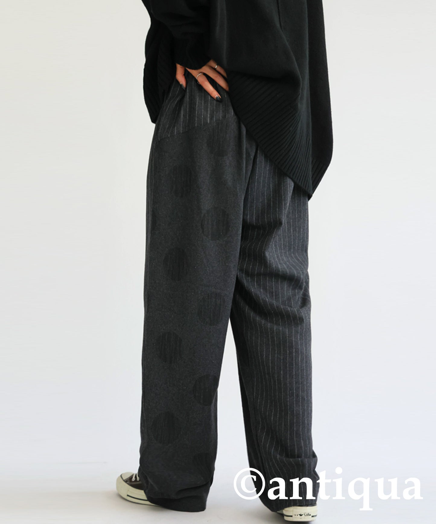 Asymmetry Design Wool Mixed Pants Ladies