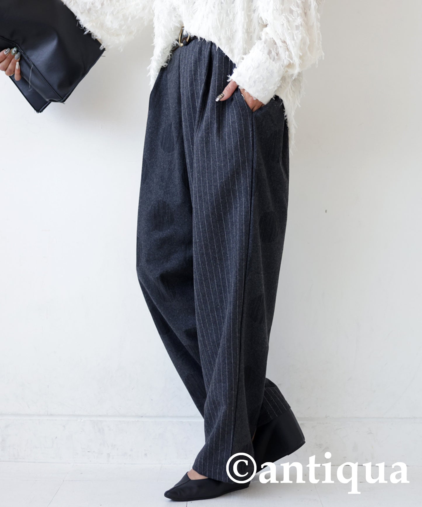 Asymmetry Design Wool Mixed Pants Ladies