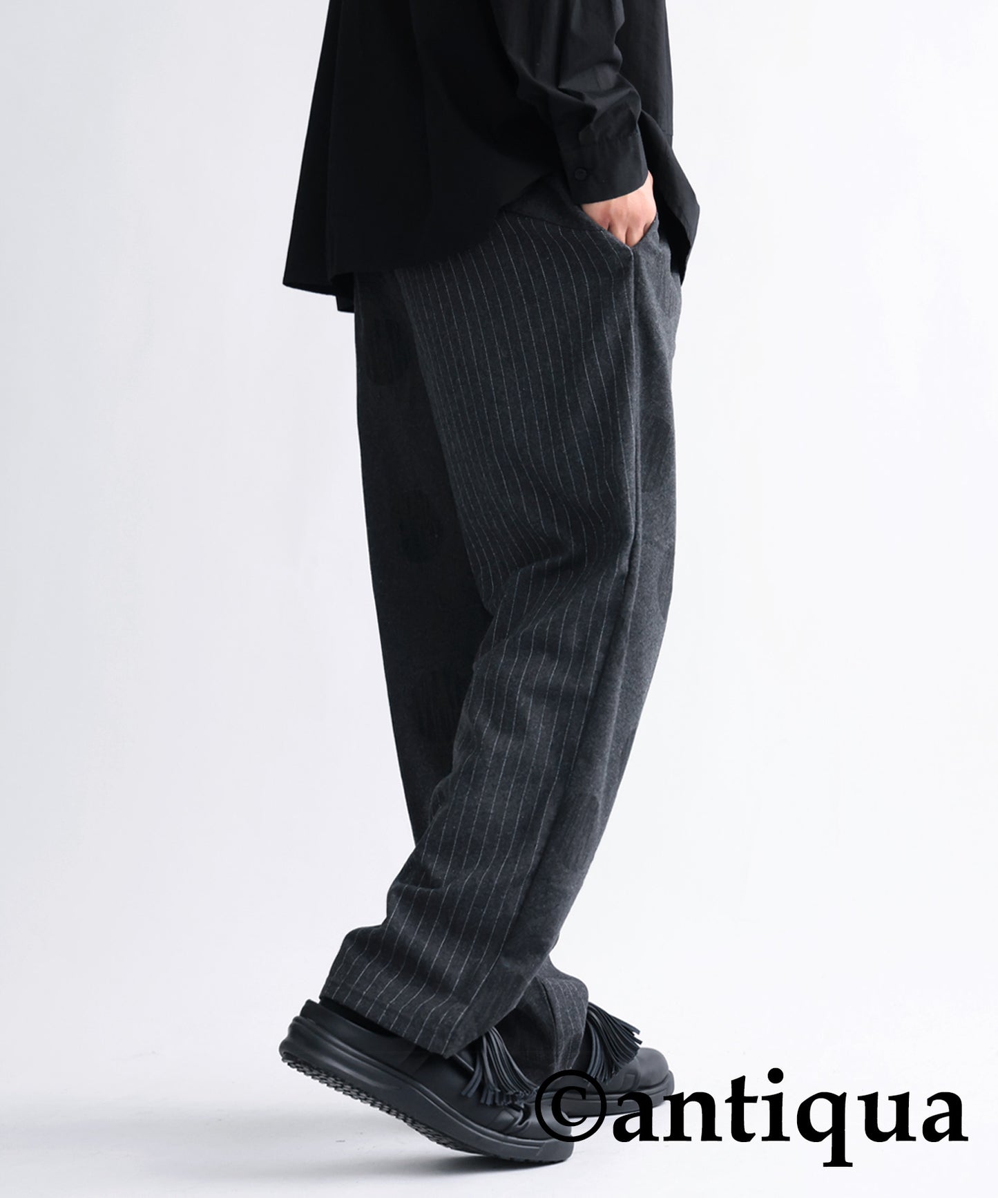 Asymmetry Design Wool Mixed Pants Men's