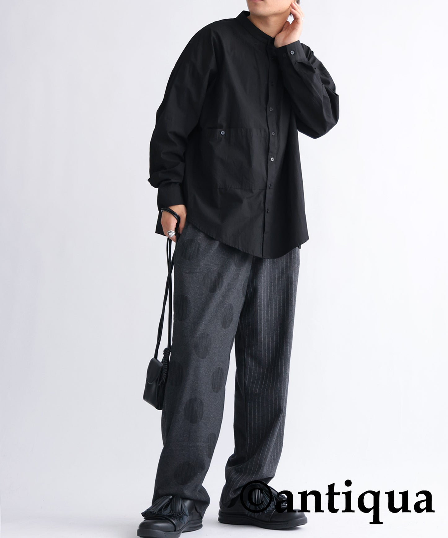 Asymmetry Design Wool Mixed Pants Men's