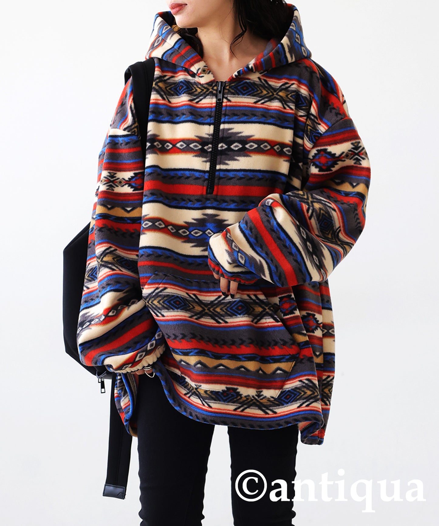 Native Pattern Half Zip Tops Ladies