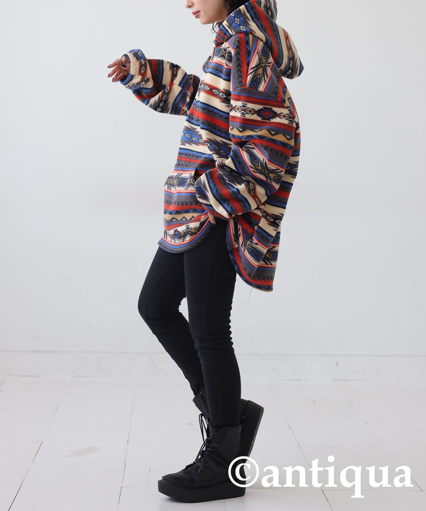 Native Pattern Half Zip Tops Ladies