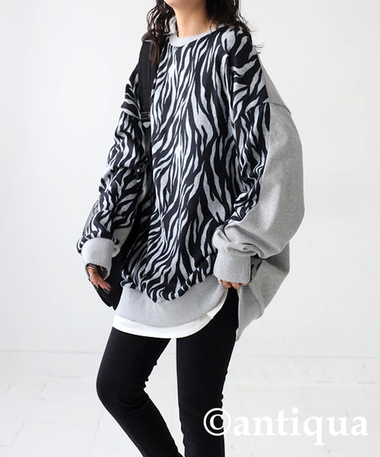 2Way Zebra Pattern Design Tops Ladies