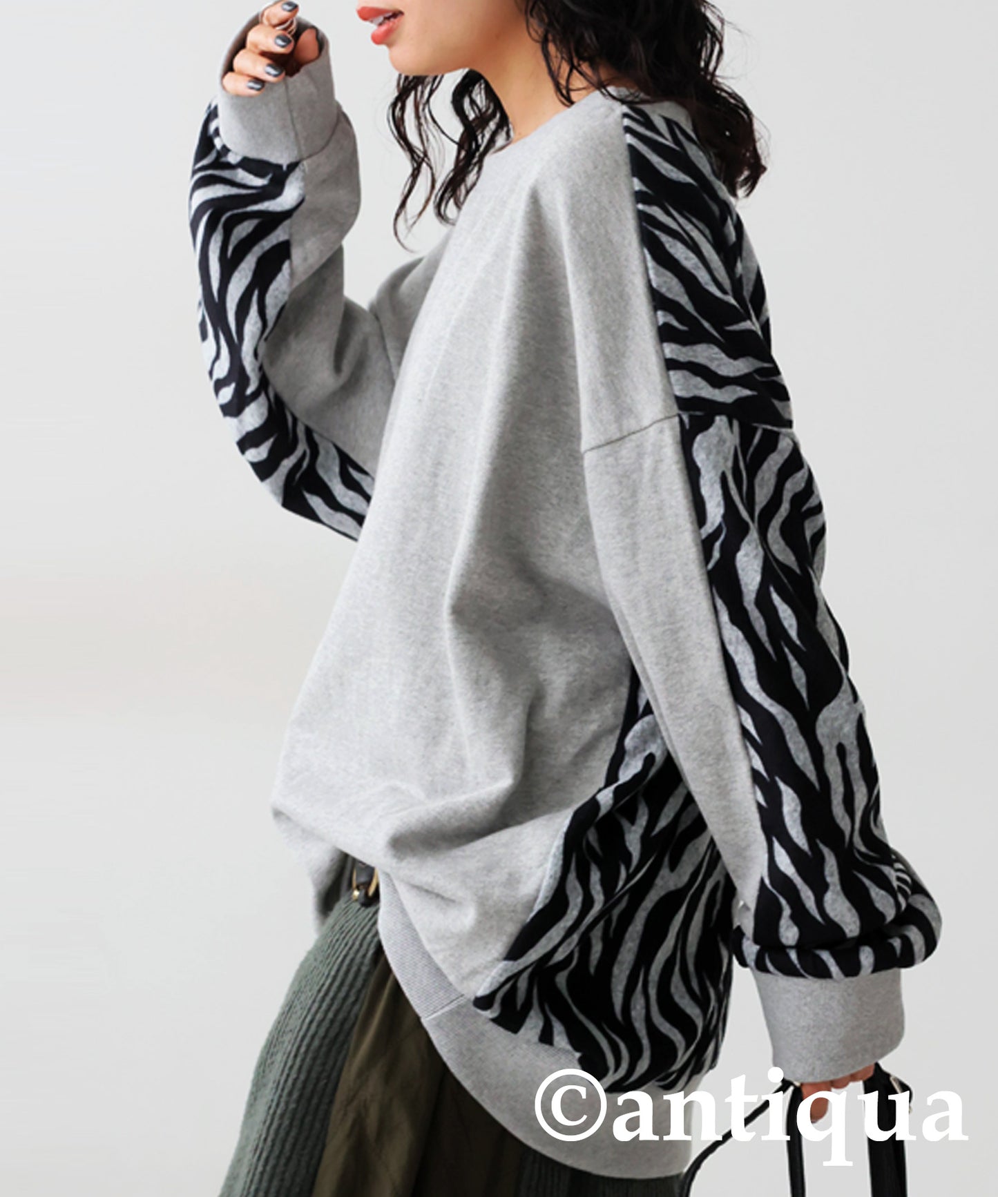 2Way Zebra Pattern Design Tops Ladies