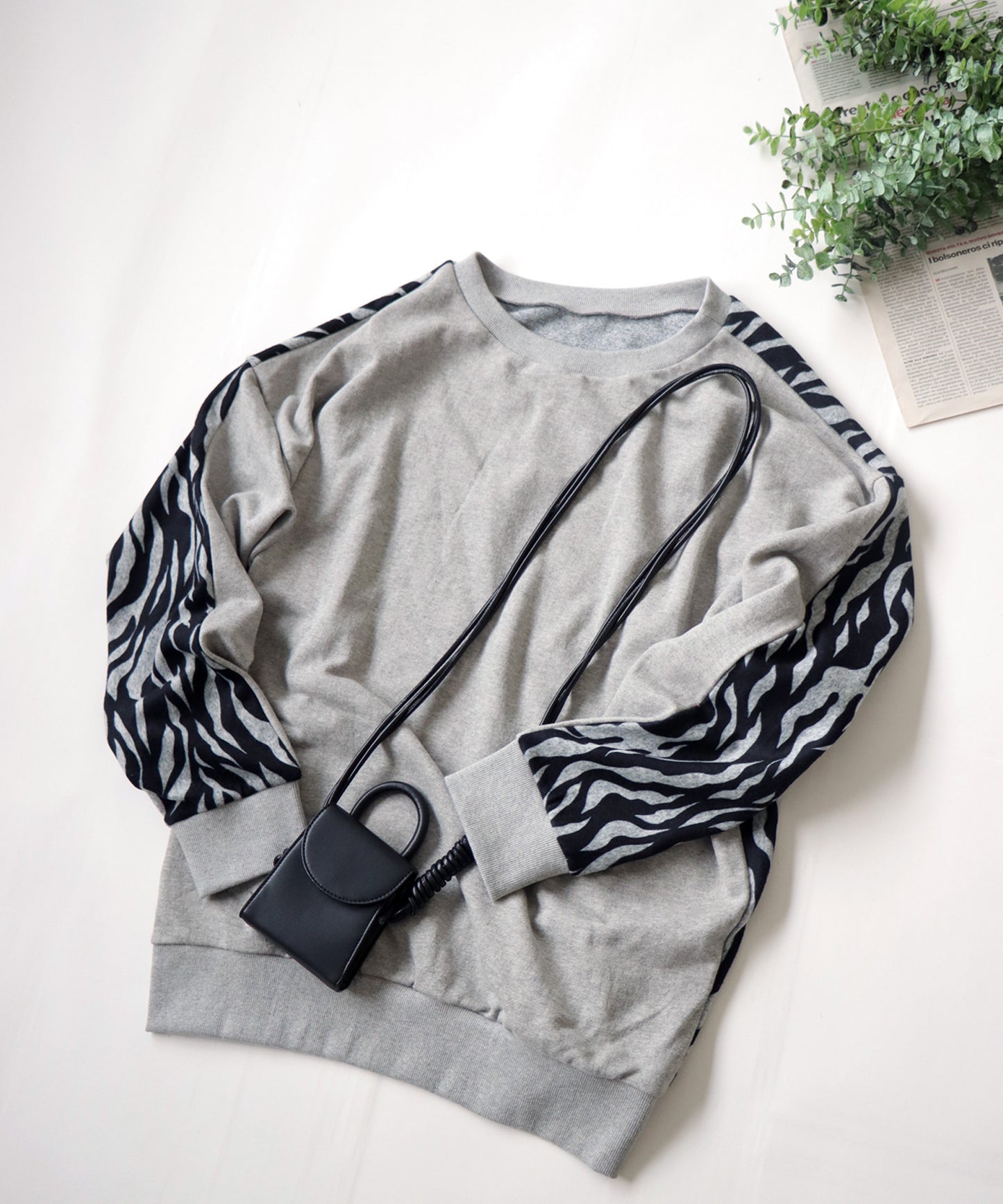 2Way Zebra Pattern Design Tops Ladies