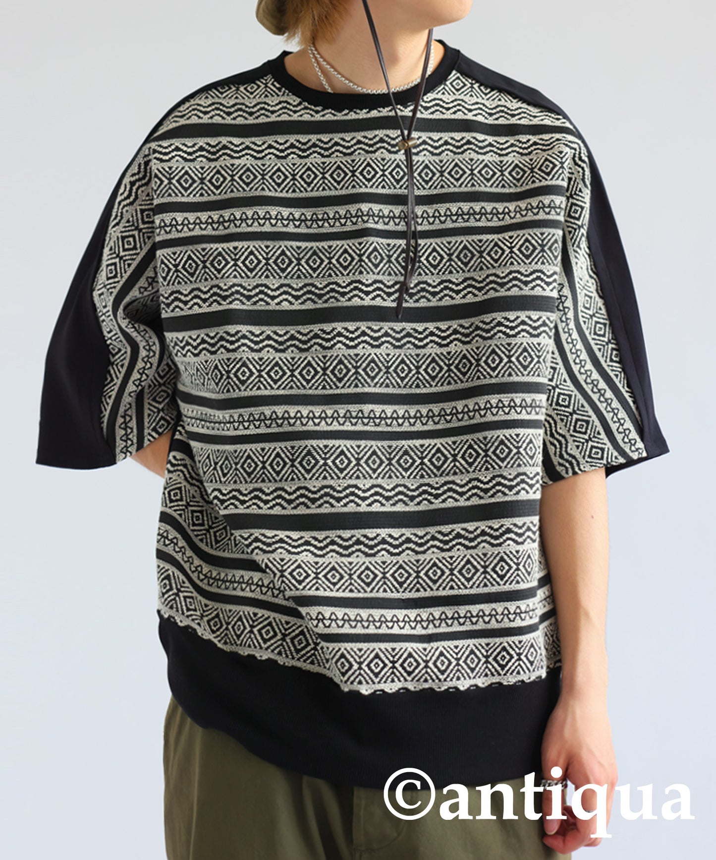 Jacquard X Jersey Fabric Tops Men's