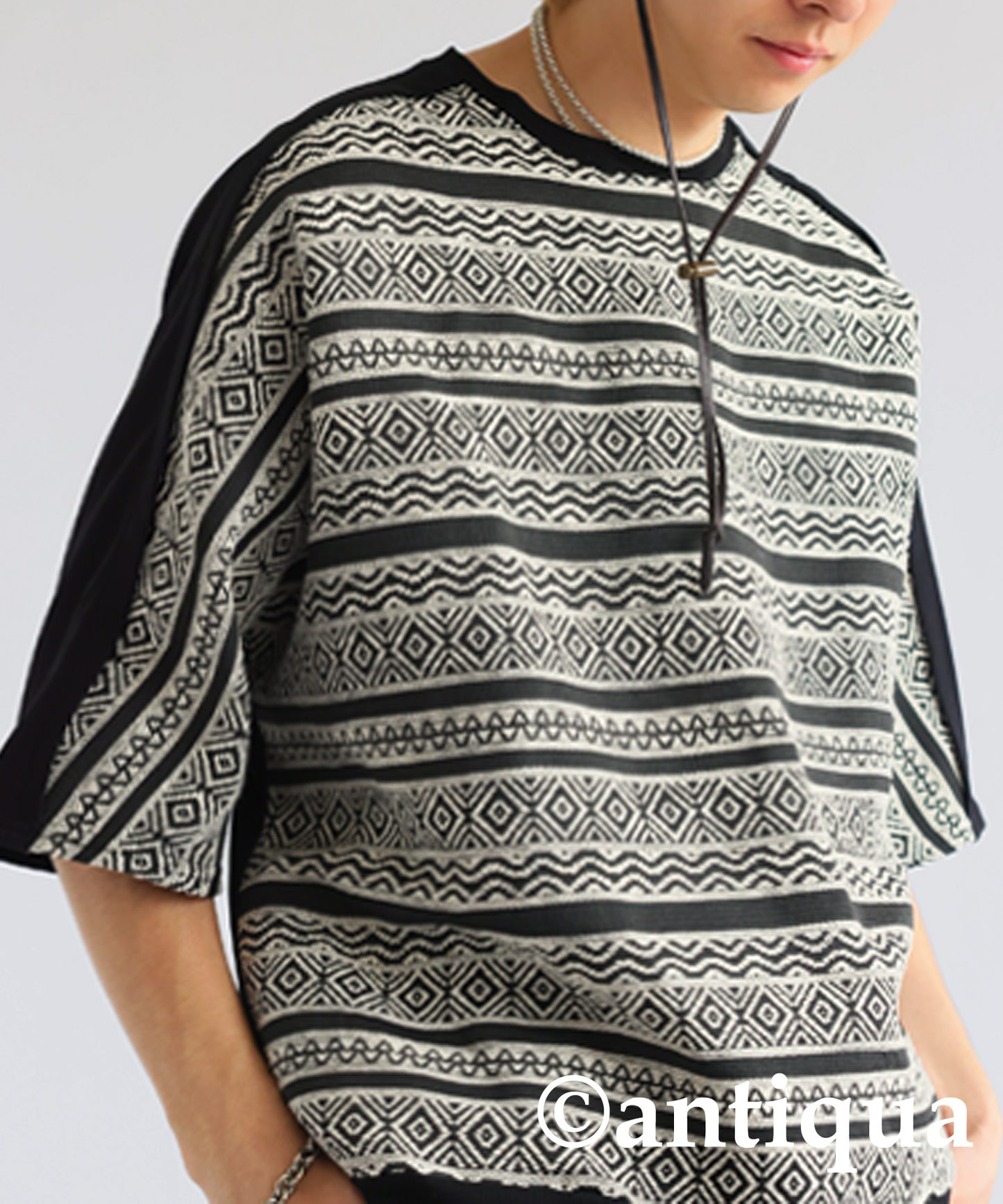 Jacquard X Jersey Fabric Tops Men's