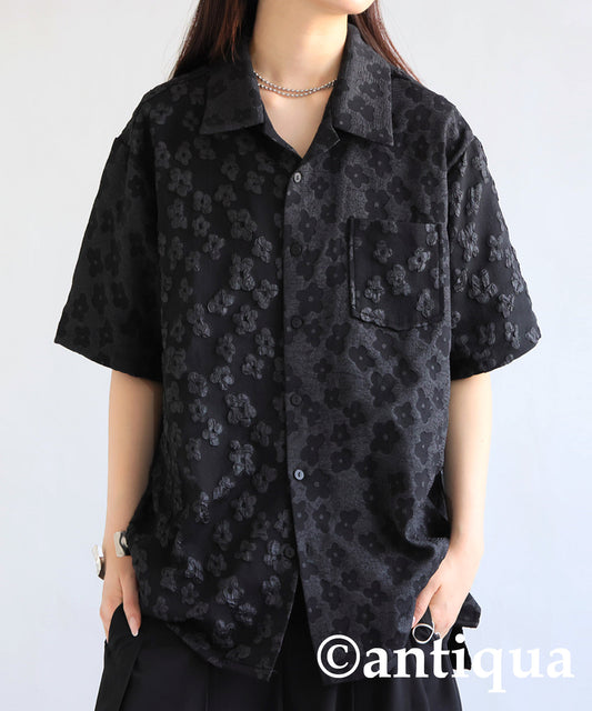 Floral Pattern Jacquard Shirt Ladies