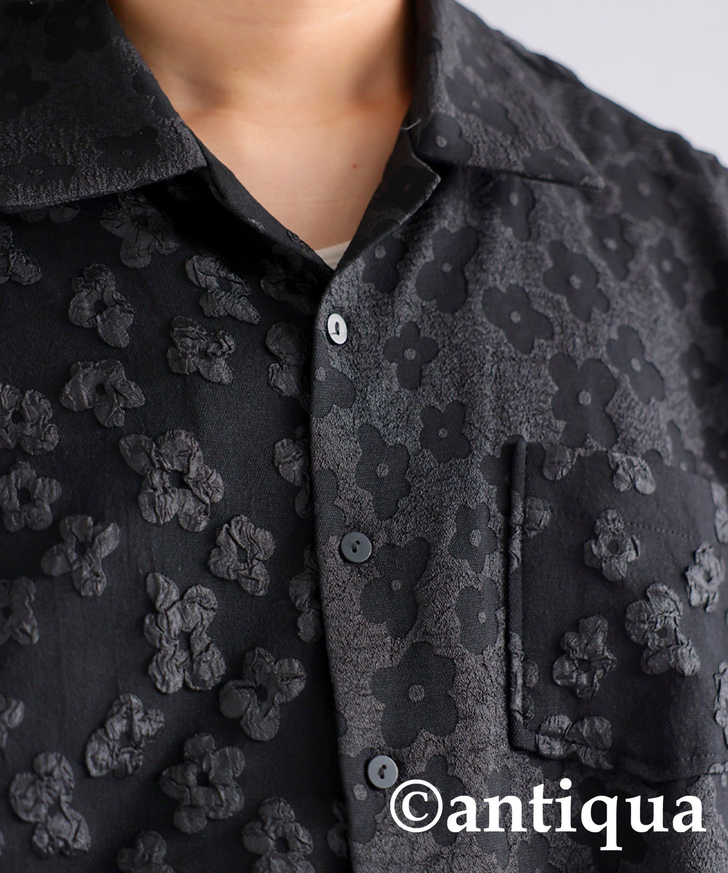 Floral Pattern Jacquard Shirt Men's